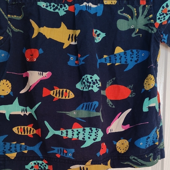 Hanna Andersson Navy Fish Print Kids Shirt - Picture 4 of 4